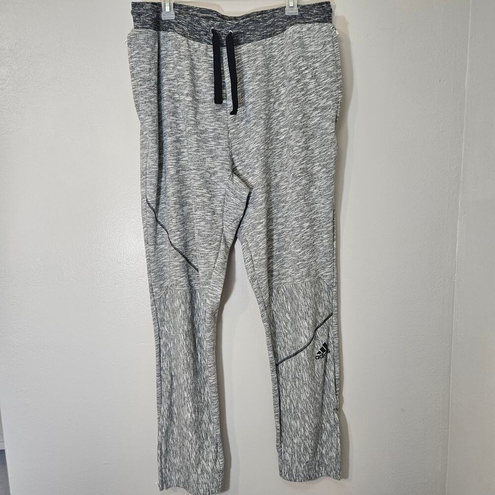 Adidas Mens 2XLT Tall Grey Space Dye Marled French Terry Joggers Sweatpants